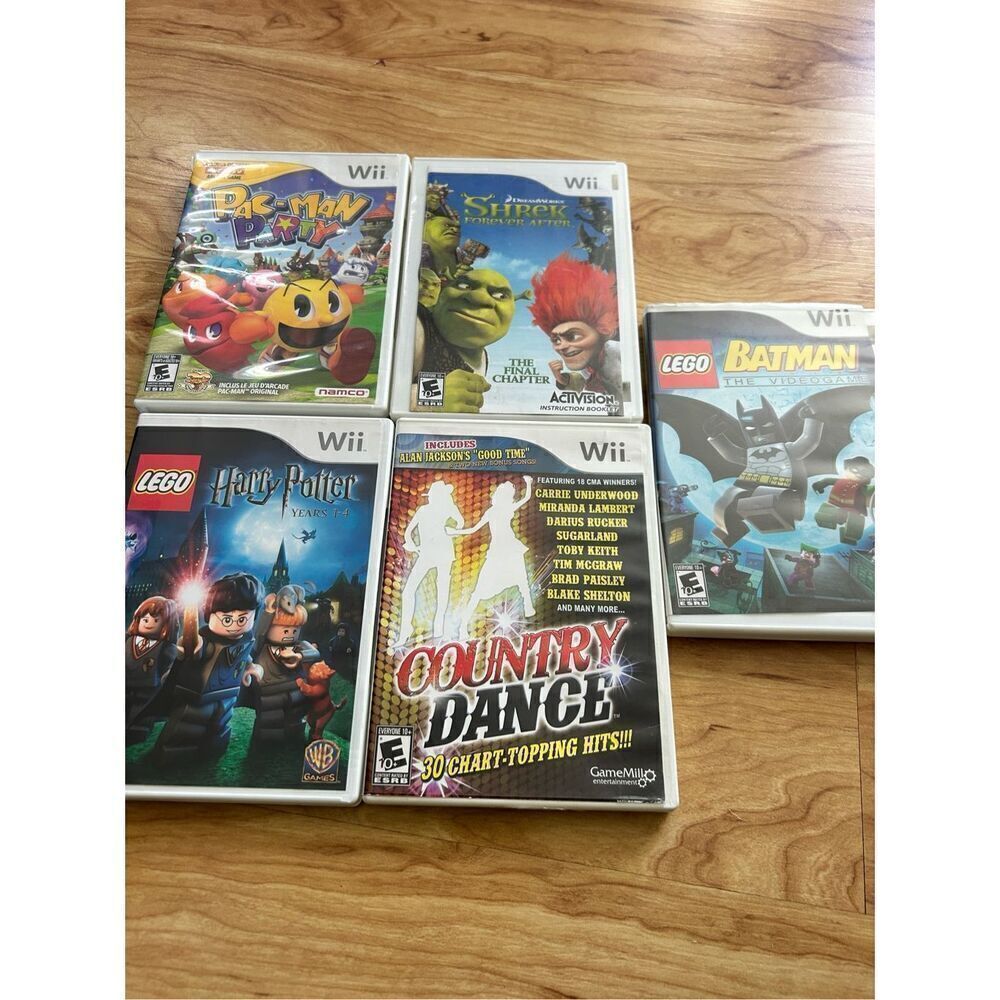 Wii game bundle Harry Potter, Batman just dance shrek